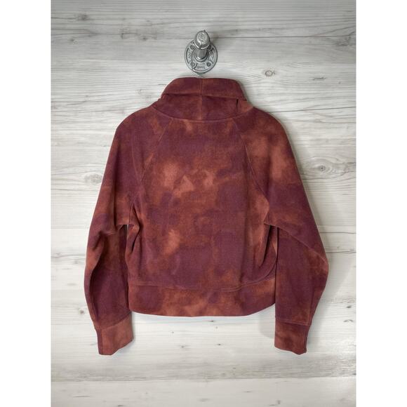 Old Navy Go-Warm Fleece Sweatshirt Womens Small Burgundy Cowl Neck Cropped - Picture 9 of 9